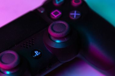 Image of a playstation 4 controller up close