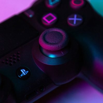 Image of a playstation 4 controller up close