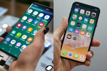 Image of Android vs iOS showing the pros and cons of the homescreen