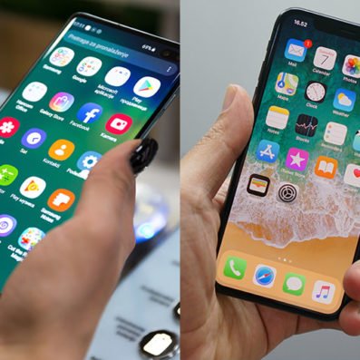 Image of Android vs iOS showing the pros and cons of the homescreen